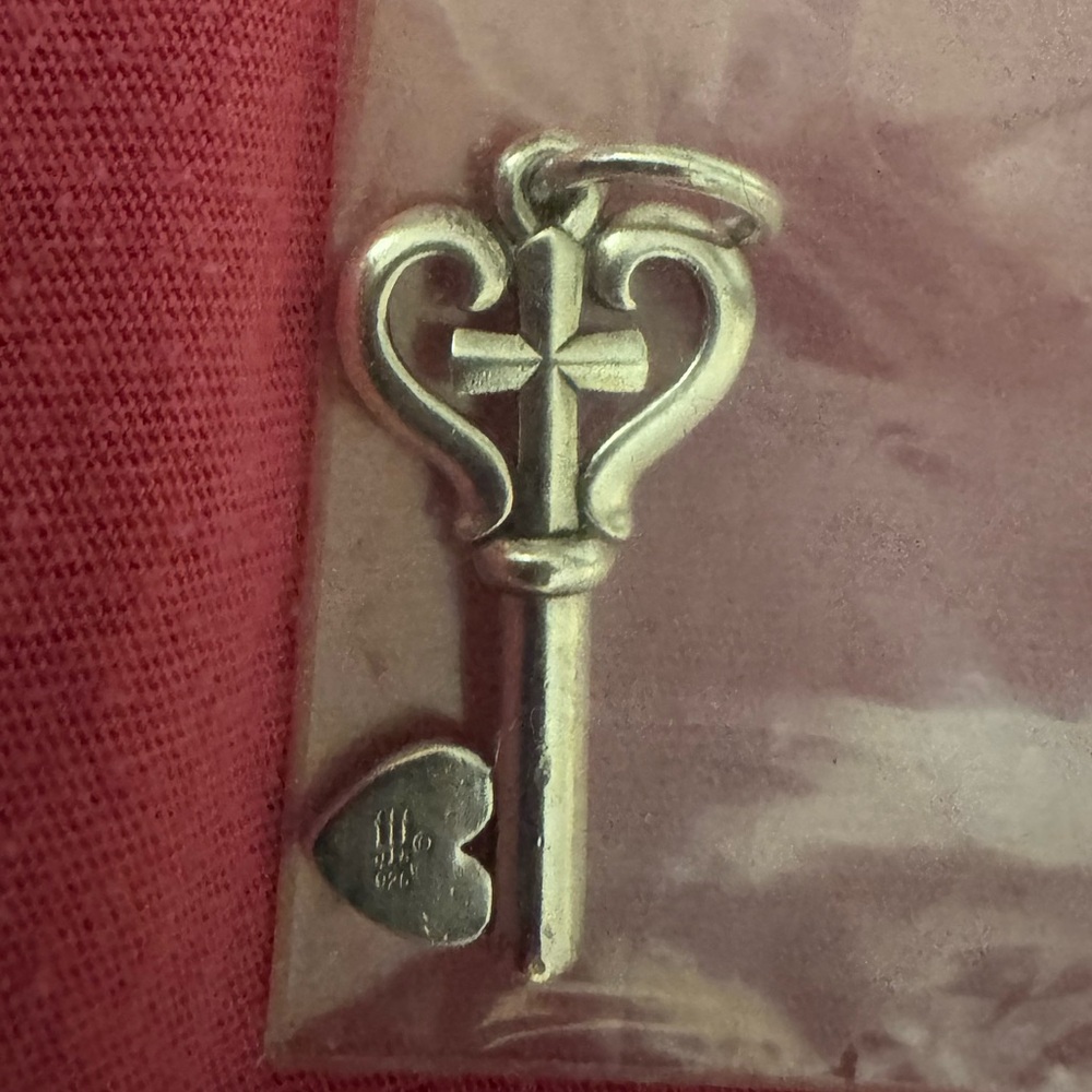 James Avery Silver Heart Key Necklace- retired